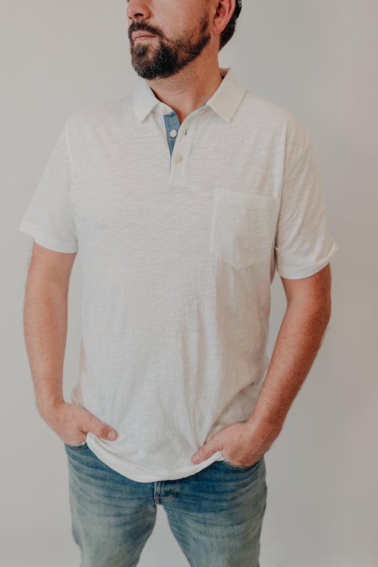 The Normal Brand | Vintage Slub Polo | White