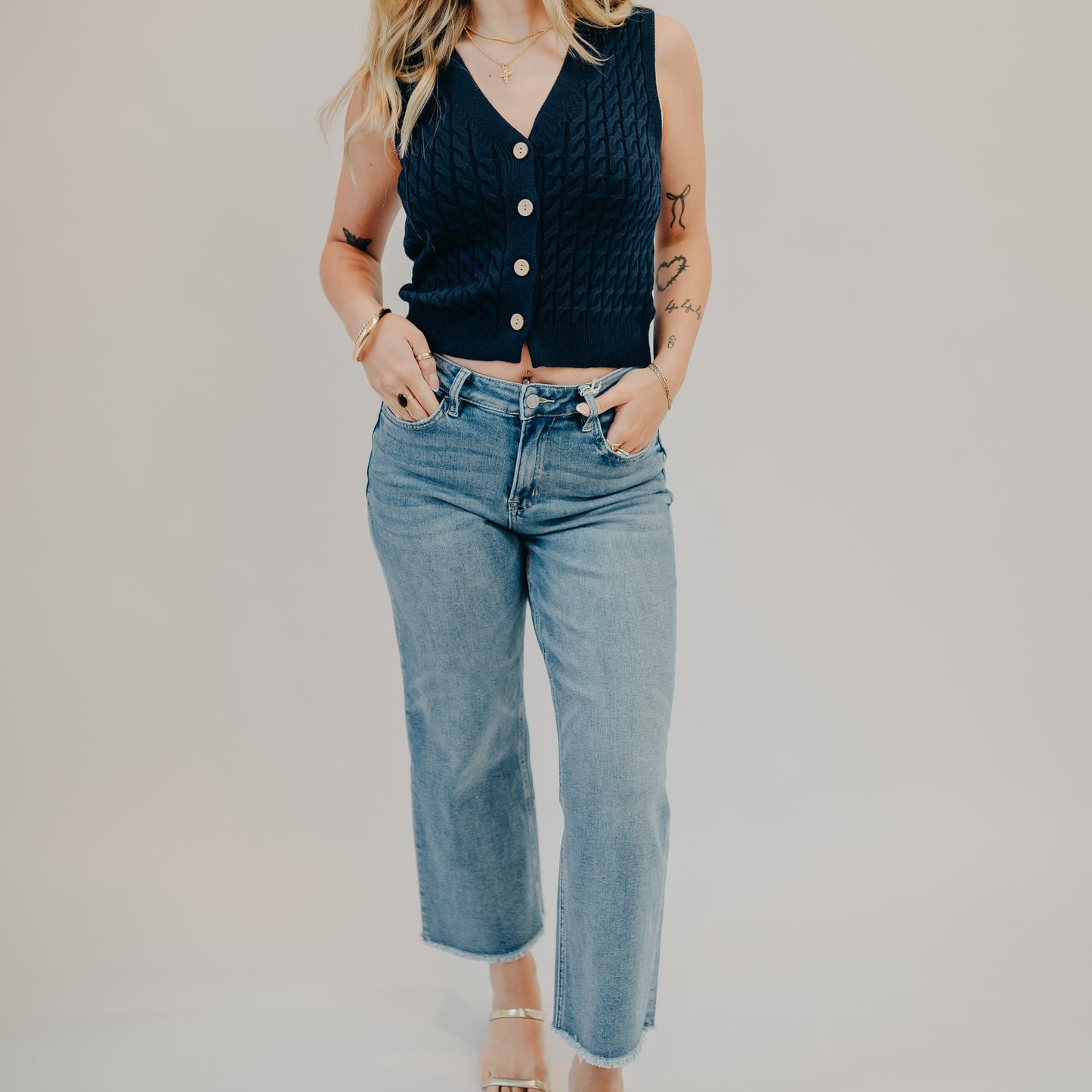 Vervet | High Rise Raw Hem Slim Wide | Sensational