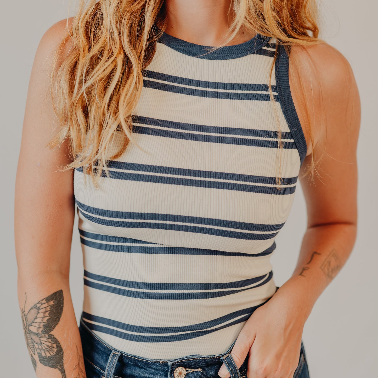 Thread & Supply | Ellen Tank | White Indigo