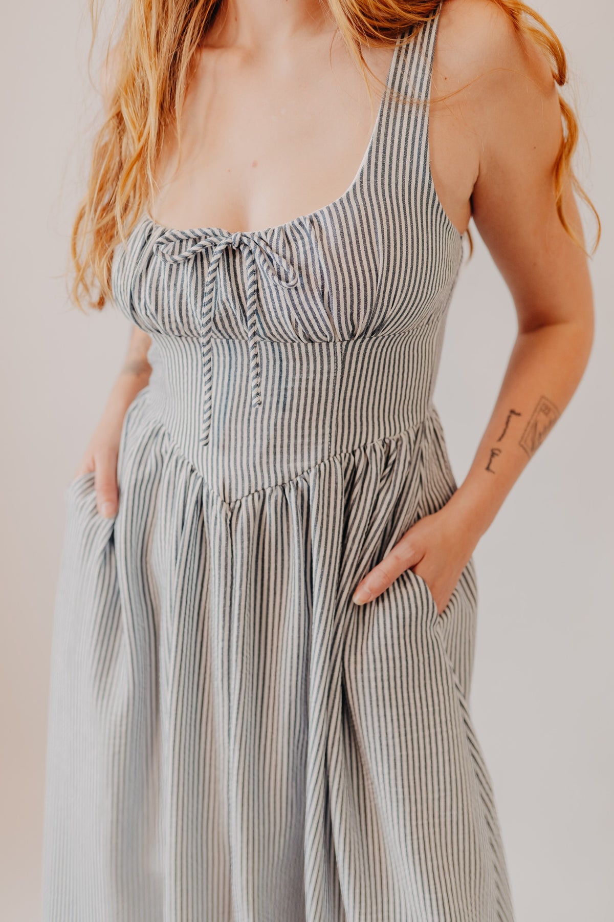 Blu Pepper | Striped Dress | Navy White