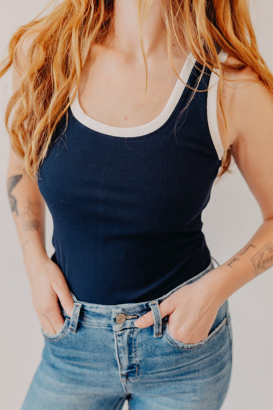 Z Supply | Sirena Colorblocked Rib Tank | Eclipse