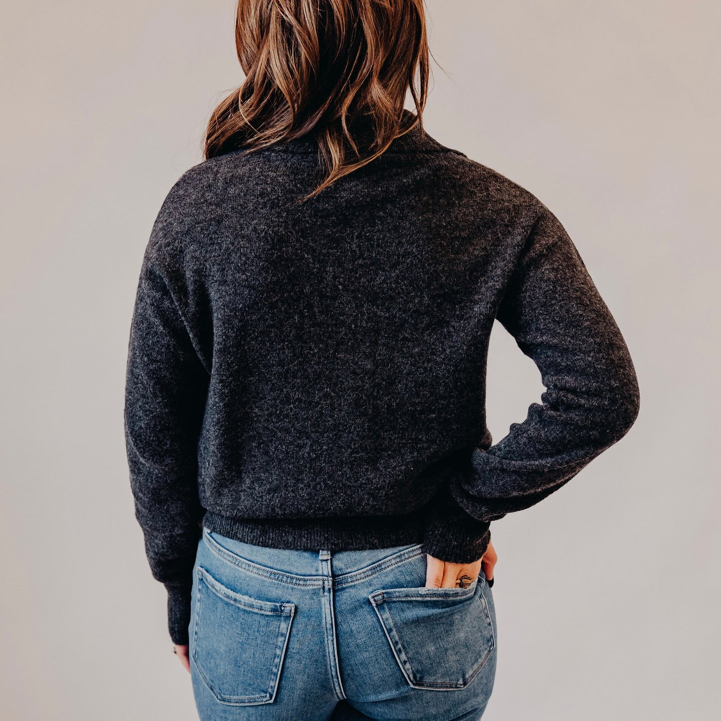 The Normal Brand | Marianna Popover Sweater | Charcoal