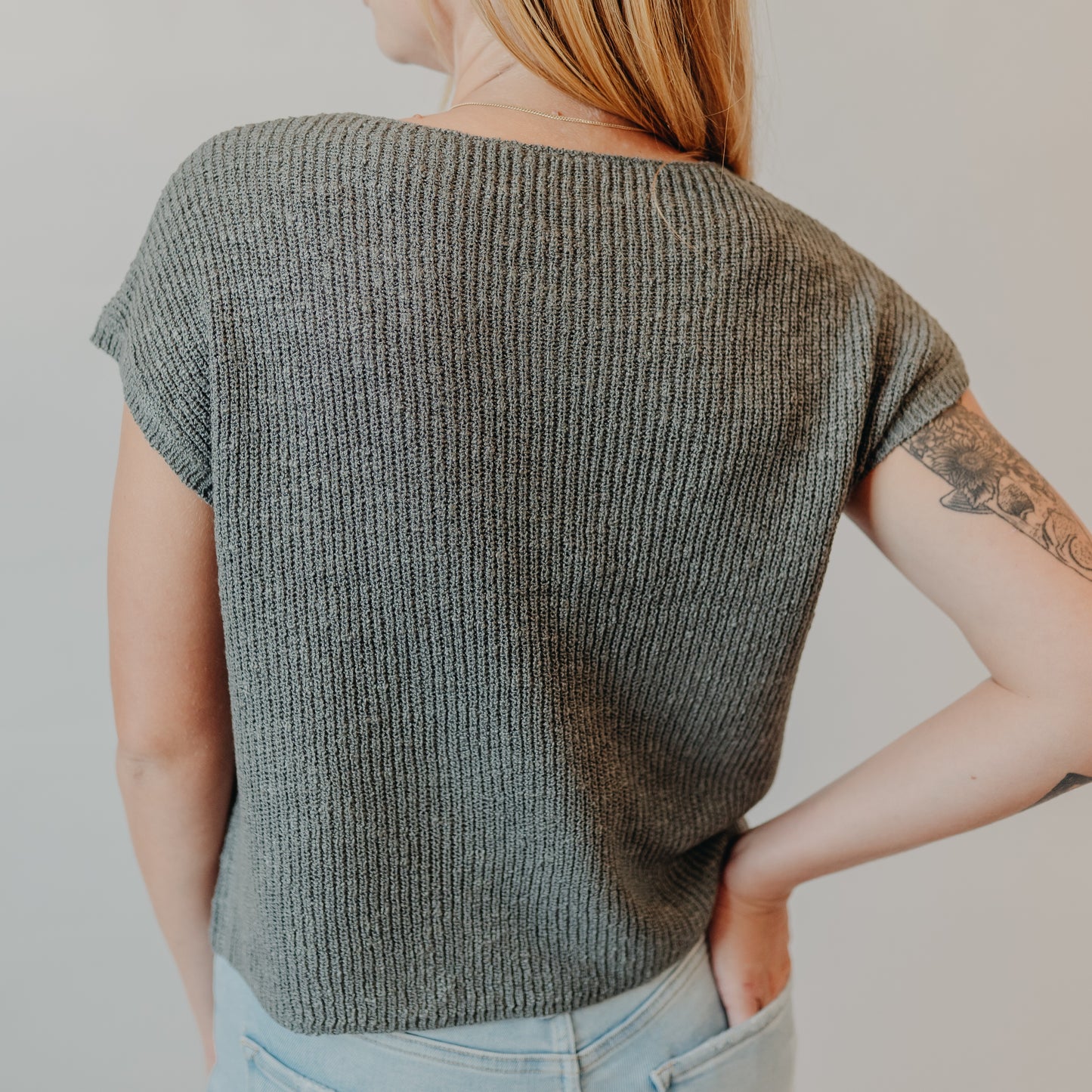 Be Cool | Pocket Cap Sleeve Dolman Top | Spruce
