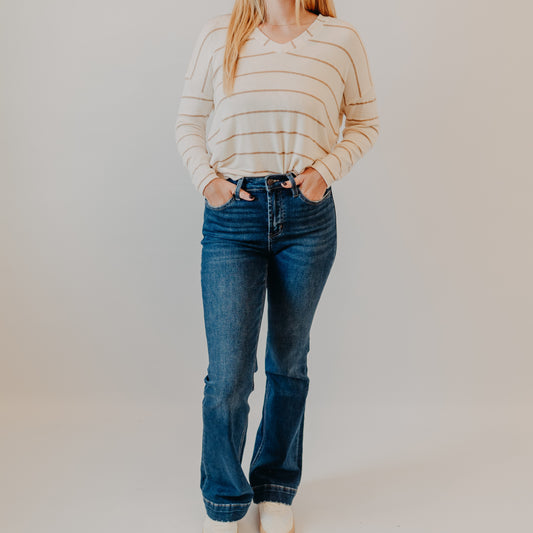 Vervet | High Rise Trouser Hem Bootcut | Sustainability