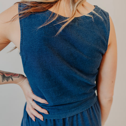 Z Supply | Solace Jersey Denim Top | Indigo