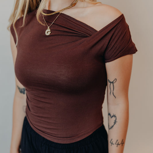 Blu Pepper | Asymmetrical Top | Chocolate