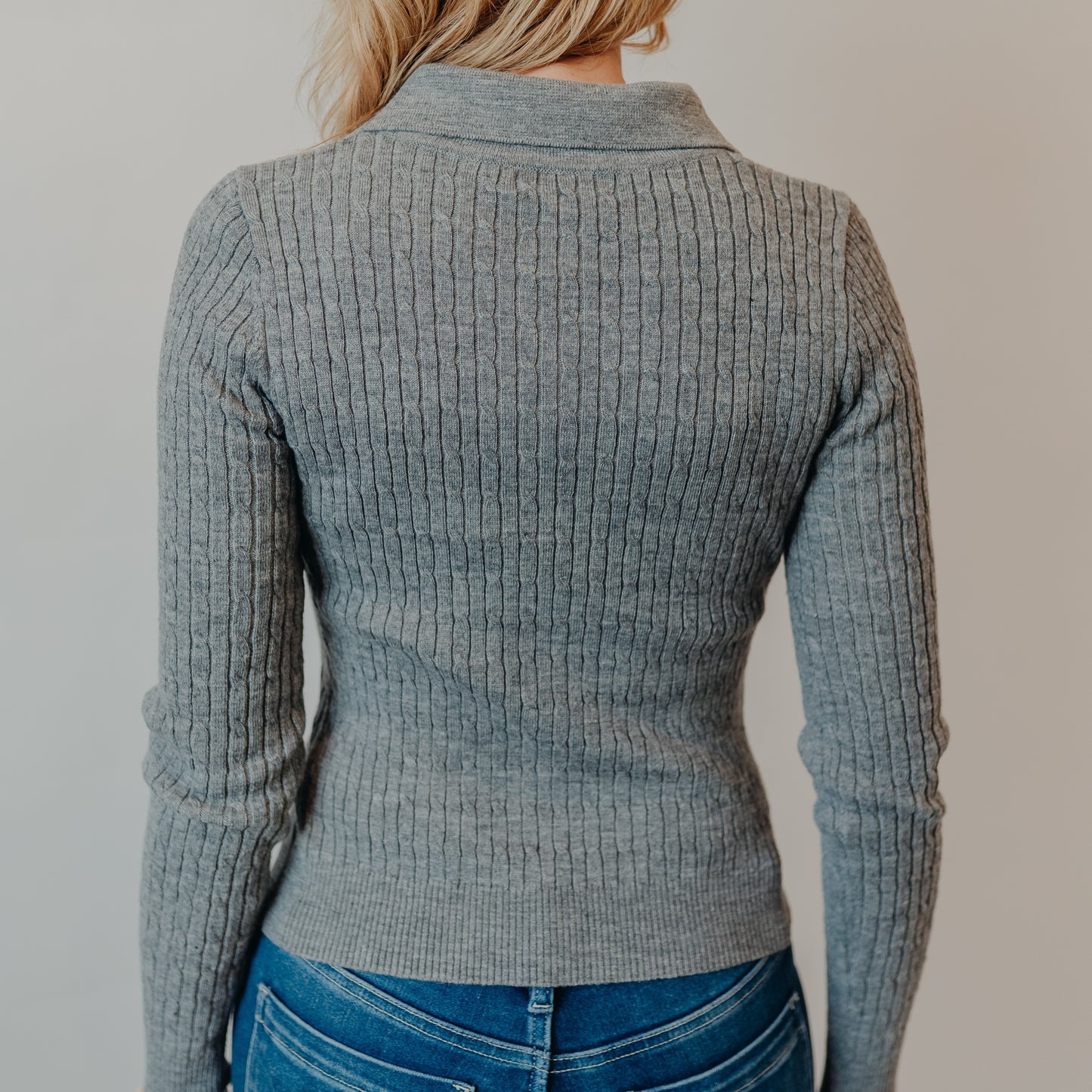 Blu Pepper | Collared Polo Top | Heather Grey