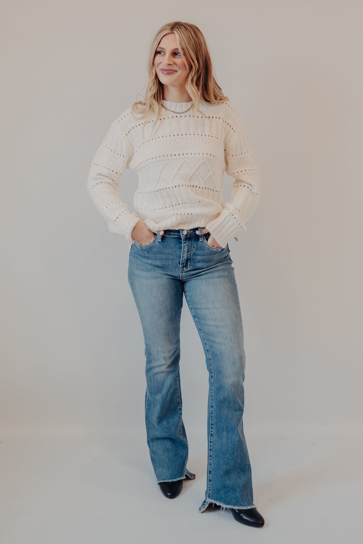Vervet | High Rise Slant Hem Flare | Crate