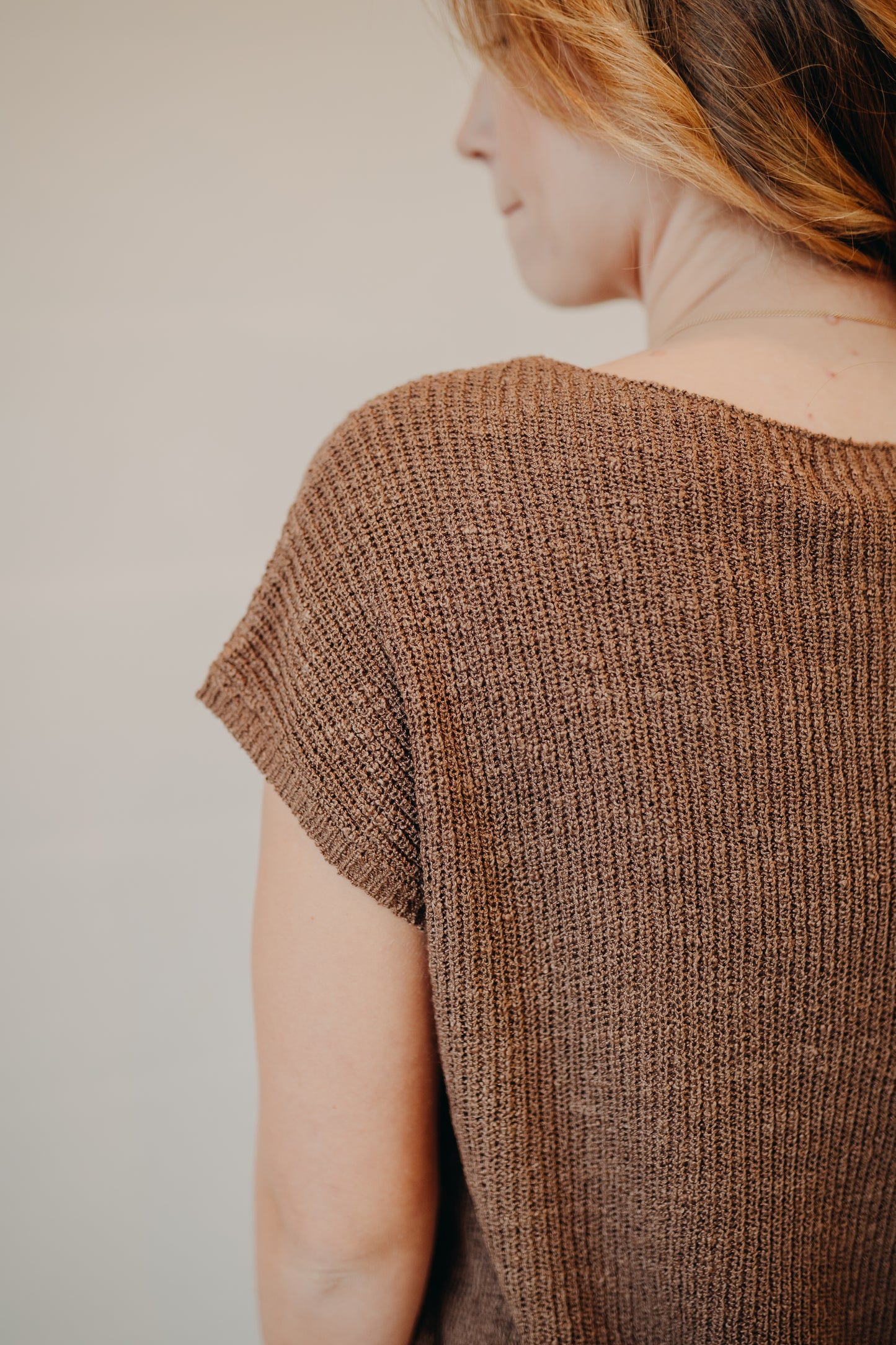 Be Cool | Pocket Cap Sleeve Dolman Top | Chestnut