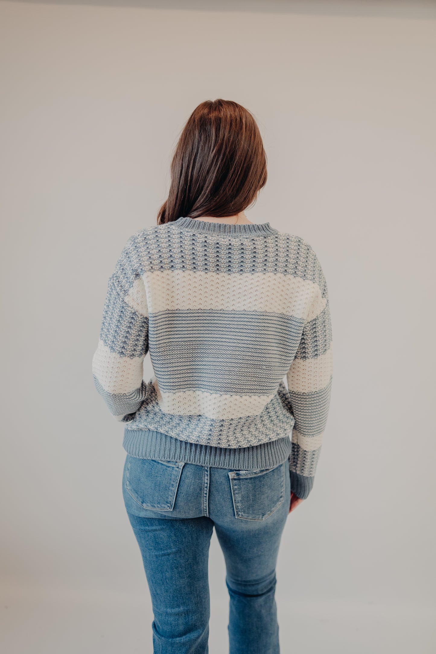 Staccato | Color Block Textured Sweater | Denim