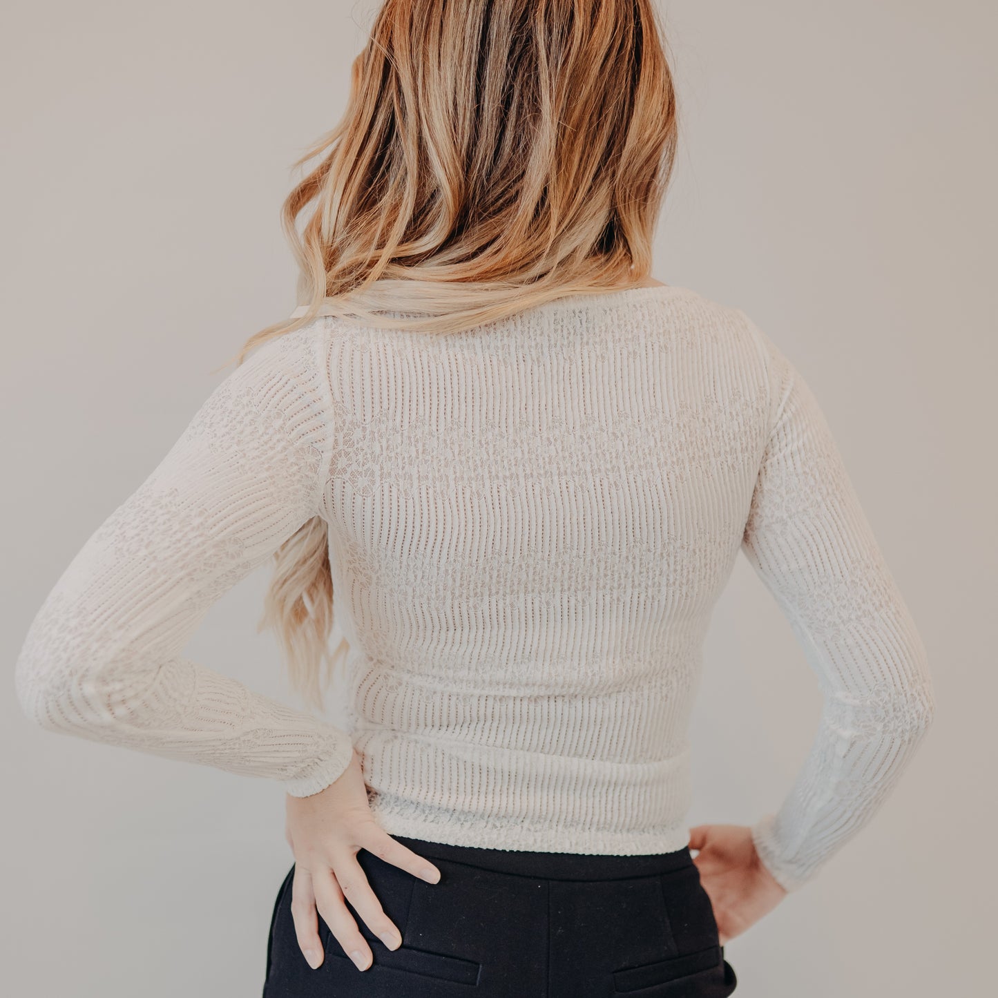 Blu Pepper | Boat Neck Crochet Top | White