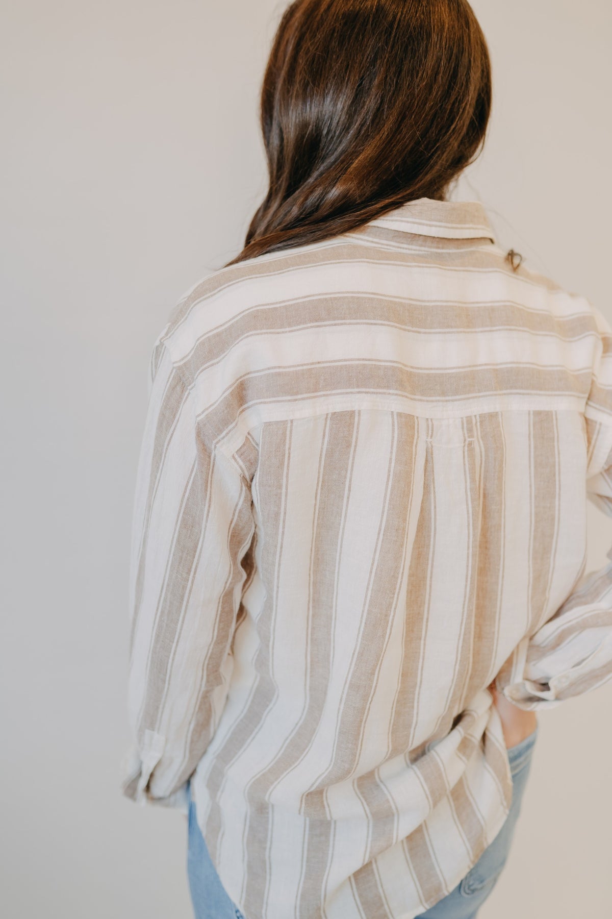 Z Supply | The Perfect Striped Button Up | Light Toffee