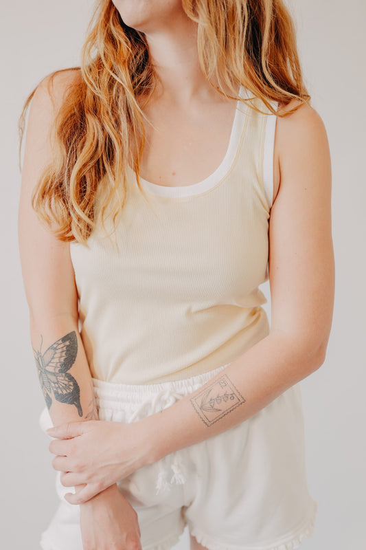 Z Supply | Sirena Colorblocked Rib Tank | Pineapple