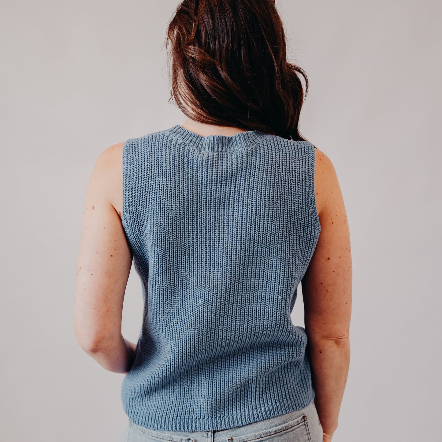 Doe & Rae | 'Beach" Sweater Tank | Lt Blue