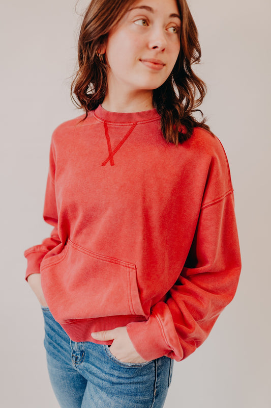 Wishlist | Washed Relaxed Sweatshirt | Cherry