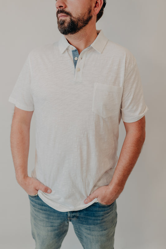 The Normal Brand | Vintage Slub Polo | White