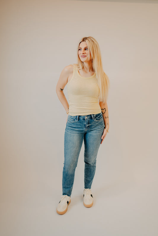 Vervet | Mid Rise Crop Slim Straight | Midnight In Paris