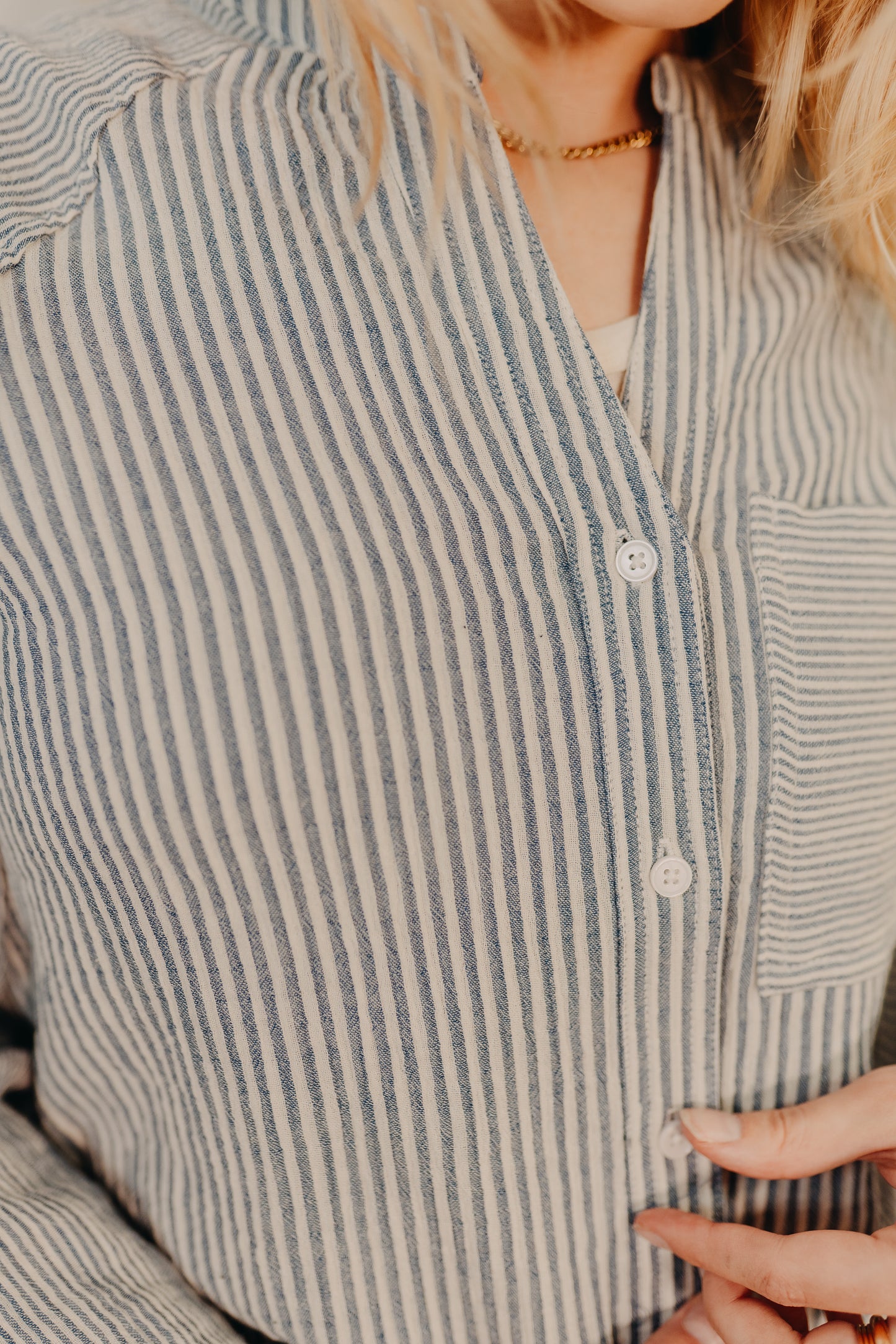 Thread & Supply | Maia Shirt | Ivory Blue