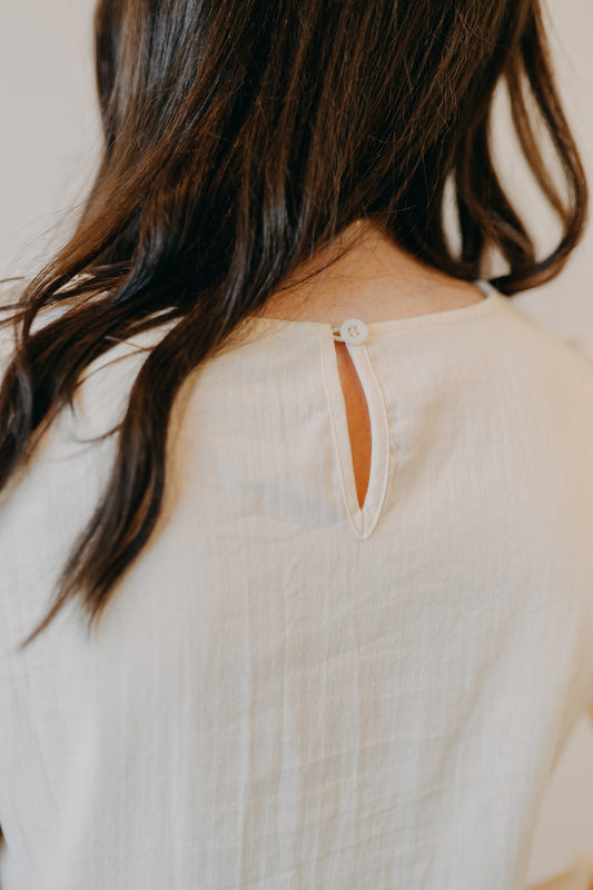 By Together | Rhiannon Peplum Woven Top | Cream