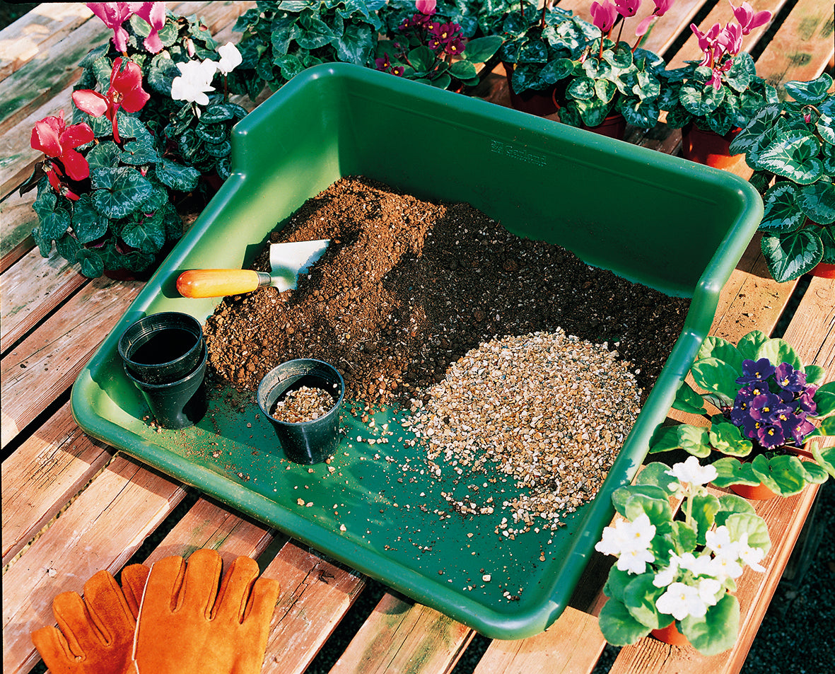 Green Tidy Tray with Stainless Steel Transplanter and Scoop