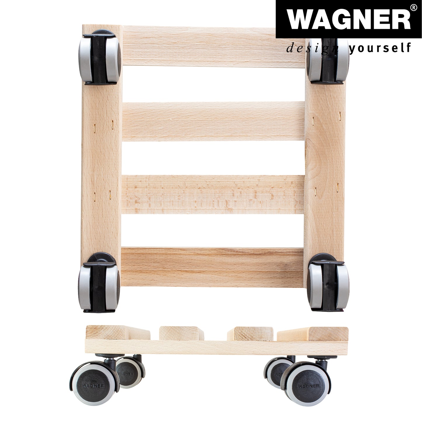10" Natural Square Wooden Plant Caddy