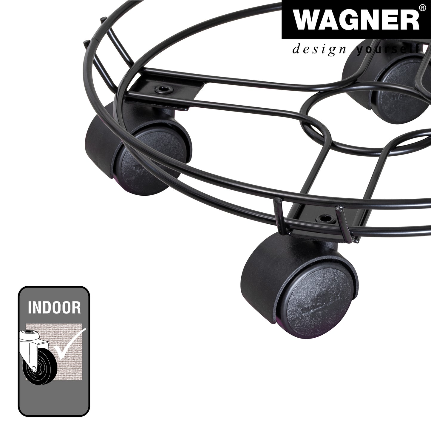 11.8" Black Round Wire Plant Caddy