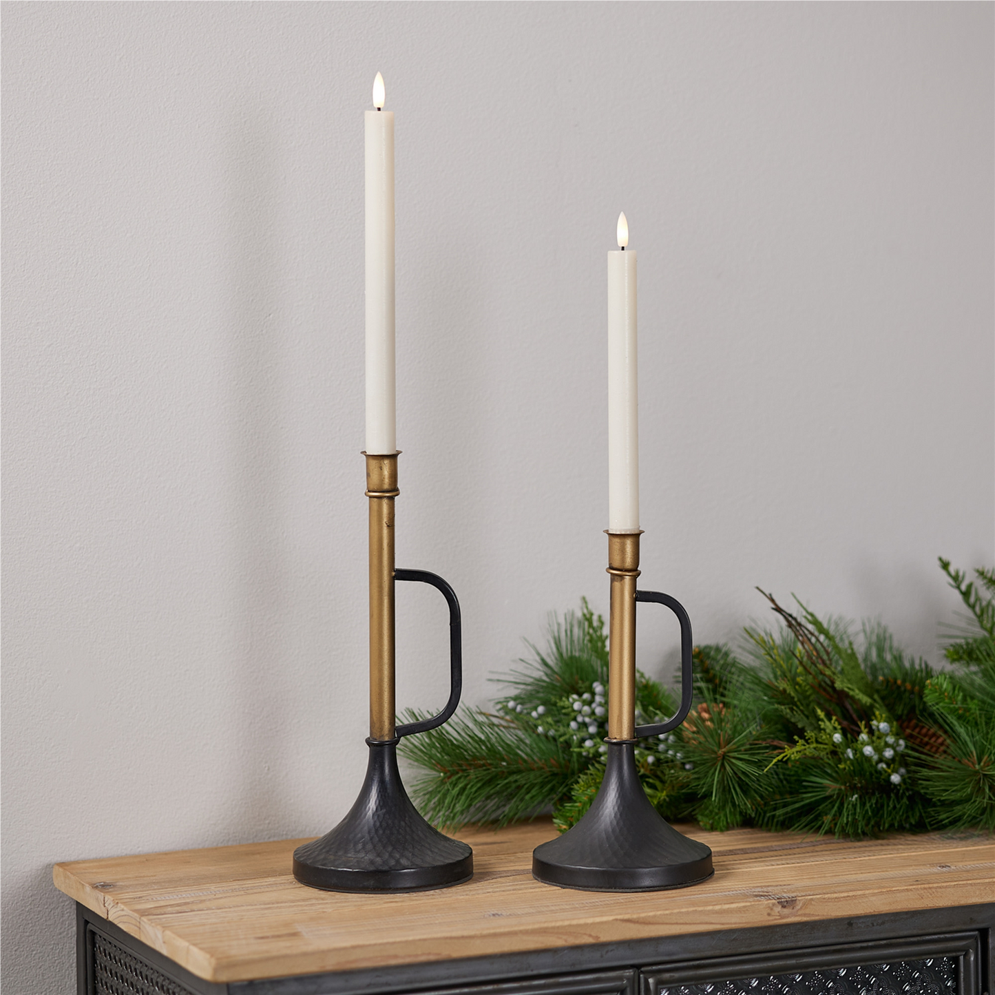 Candle Holder (Set of 2) 9.25"H, 12"H Metal
