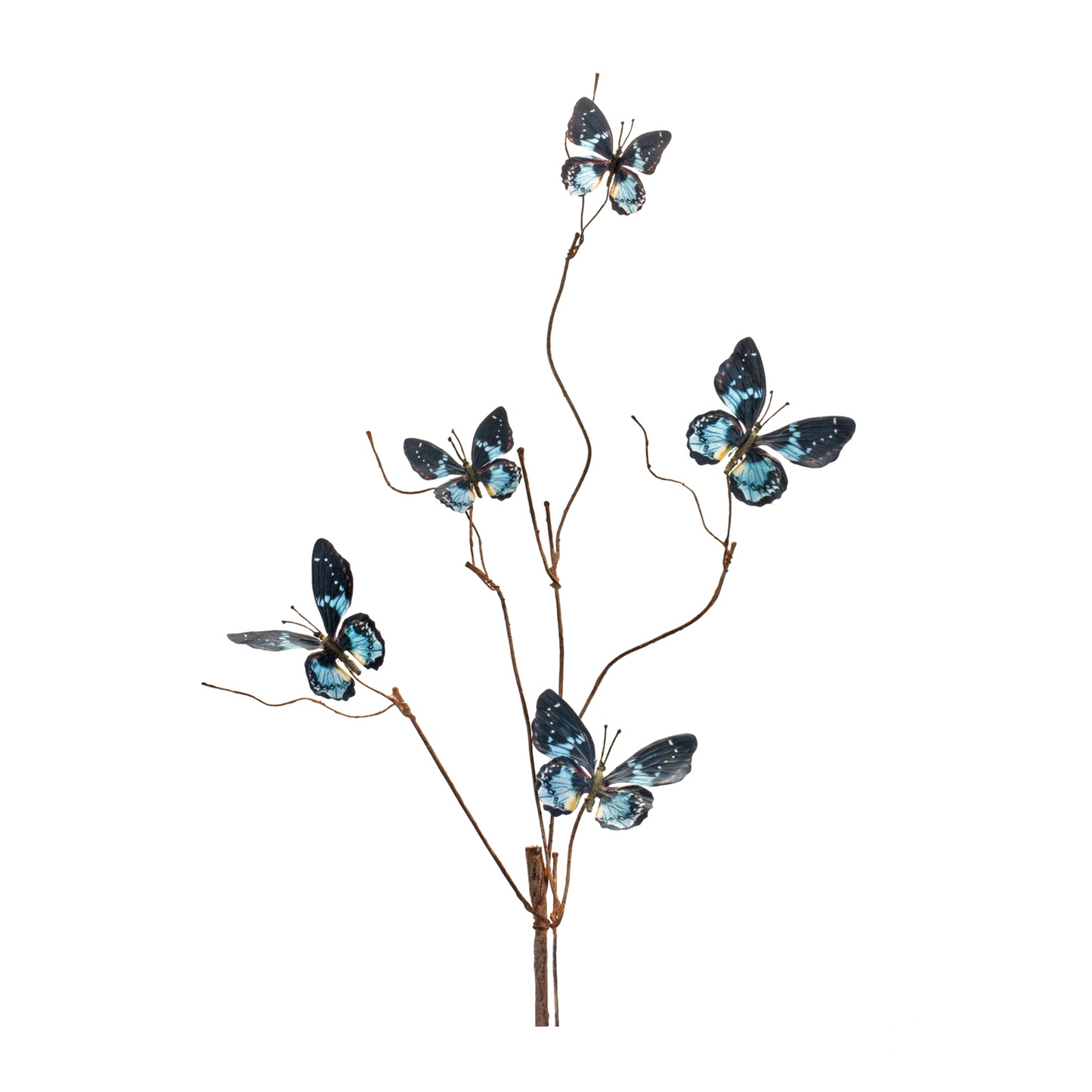Blue and Black Wire Butterfly Spray (Set of 6)