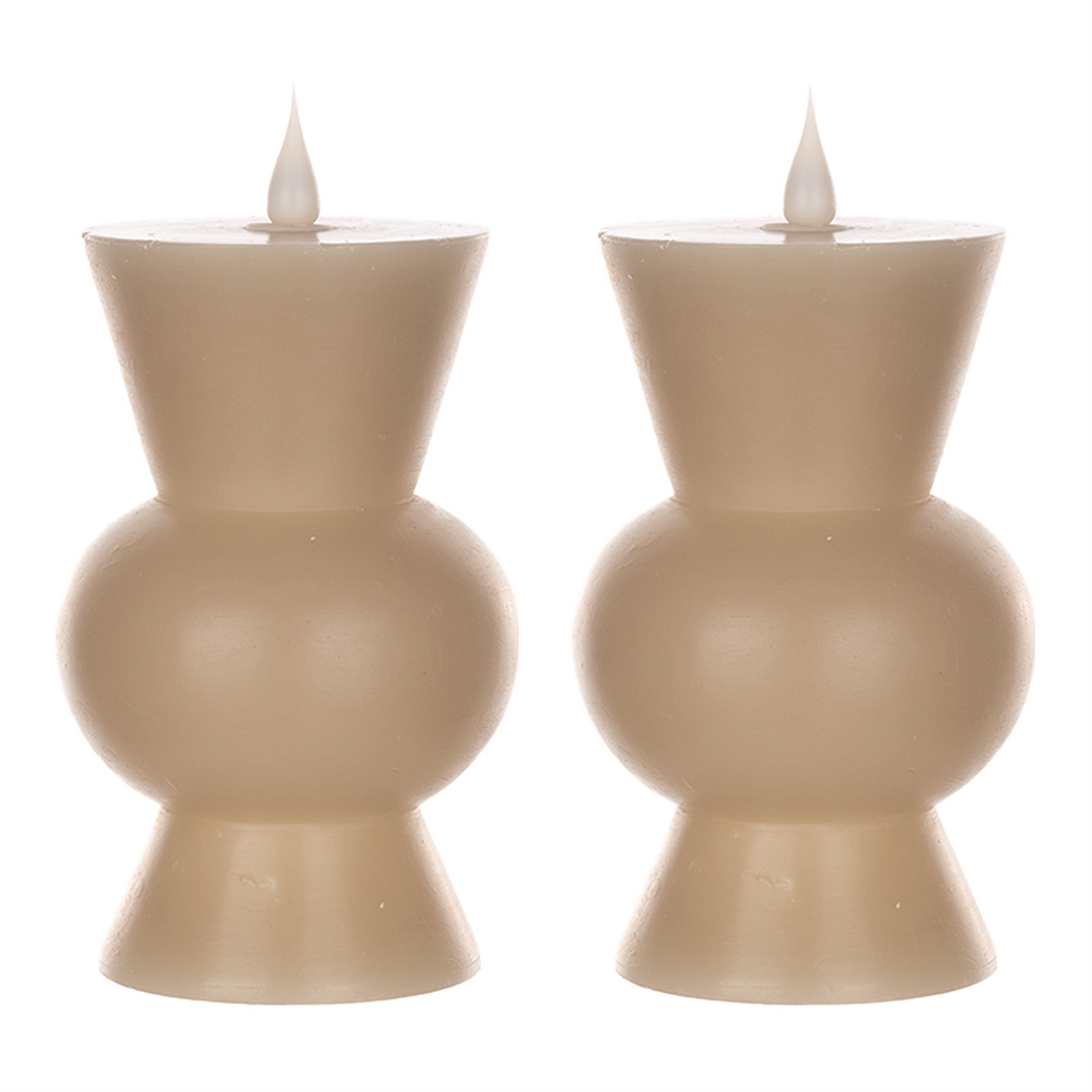 Simplux LED Designer Candle w/4 and 8 Hr Timer (Set of 2) 3.5" x 5.5"H Wax/Plastic (Requires 2 AA Ba