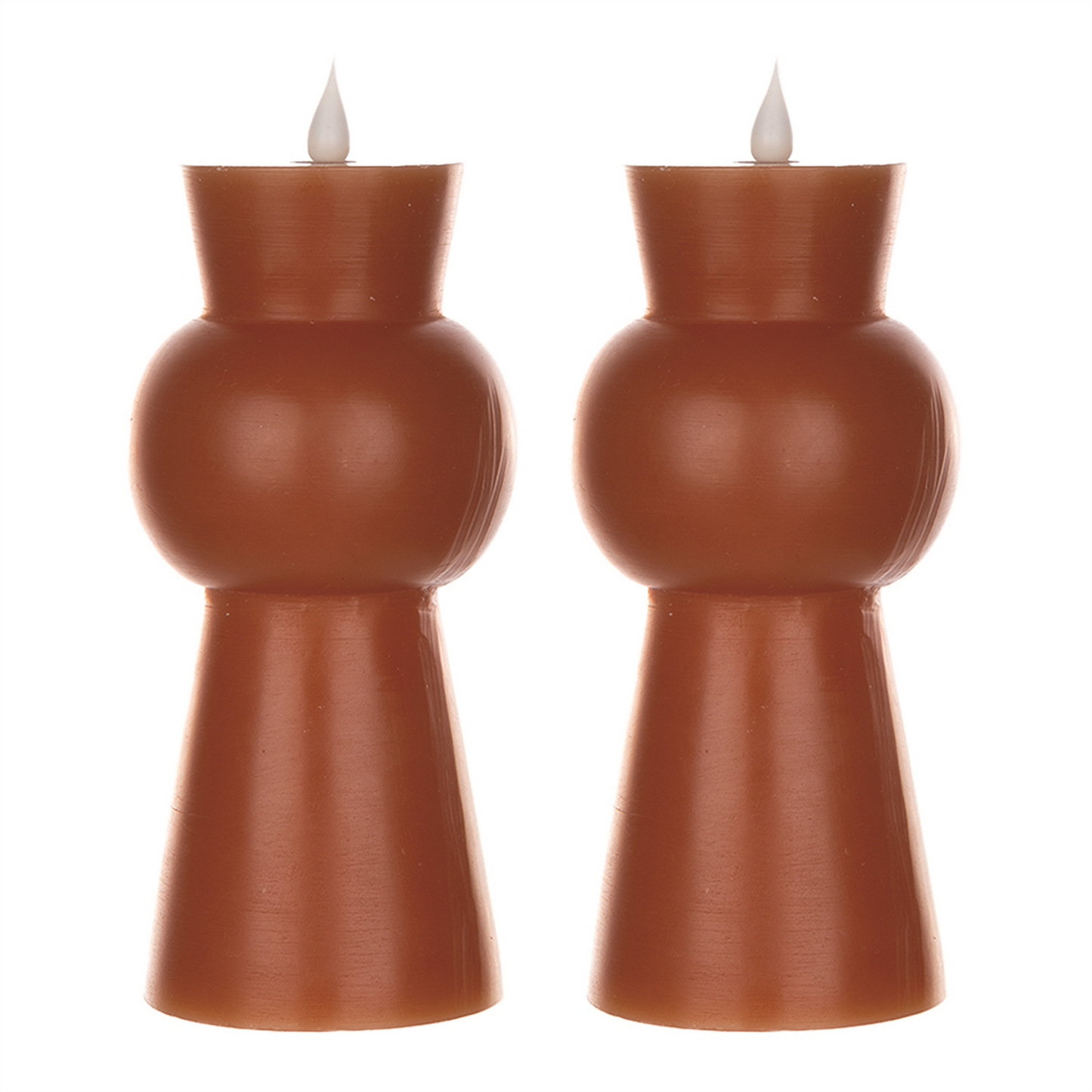 Simplux LED Designer Candle w/4 and 8 Hr Timer (Set of 2) 3.5" x 7.5"H Wax/Plastic (Requires 2 AA Ba
