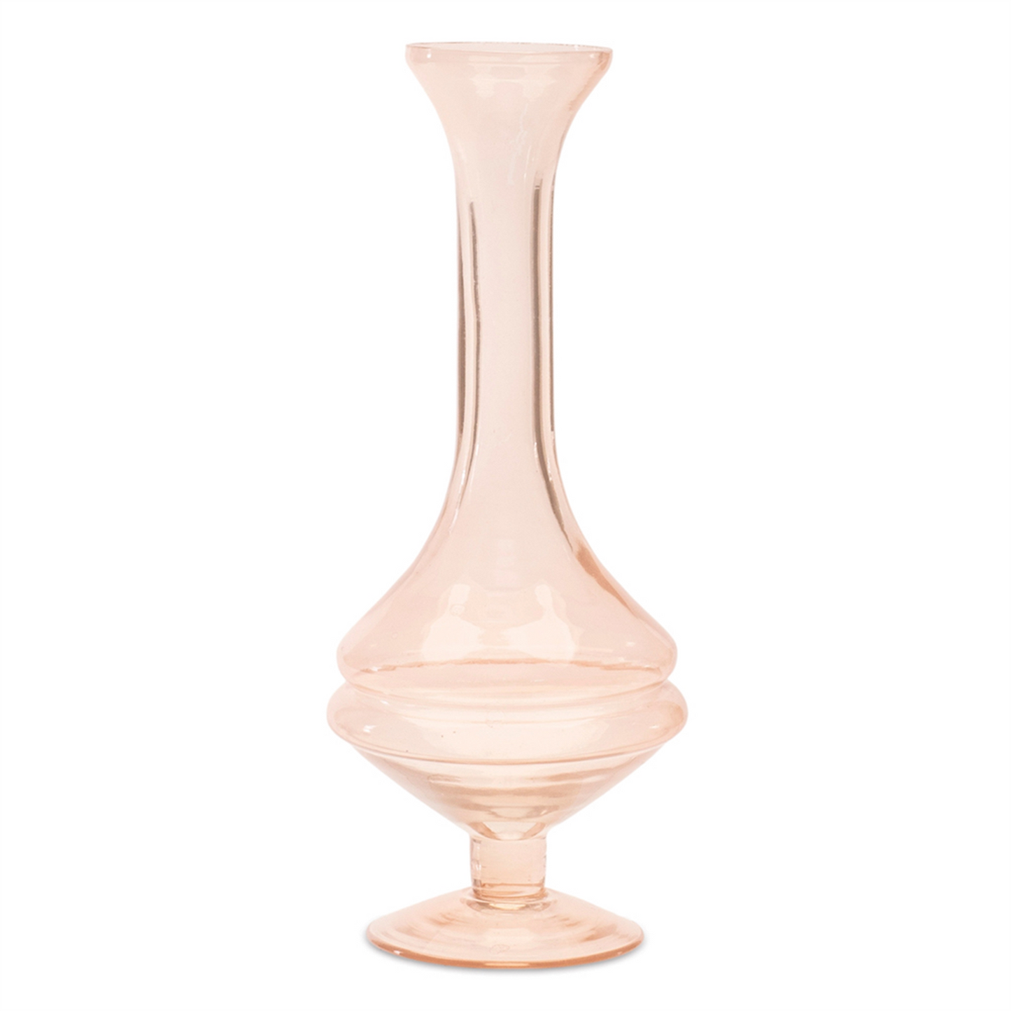 Pink Glass Stem Vase (Set of 2)