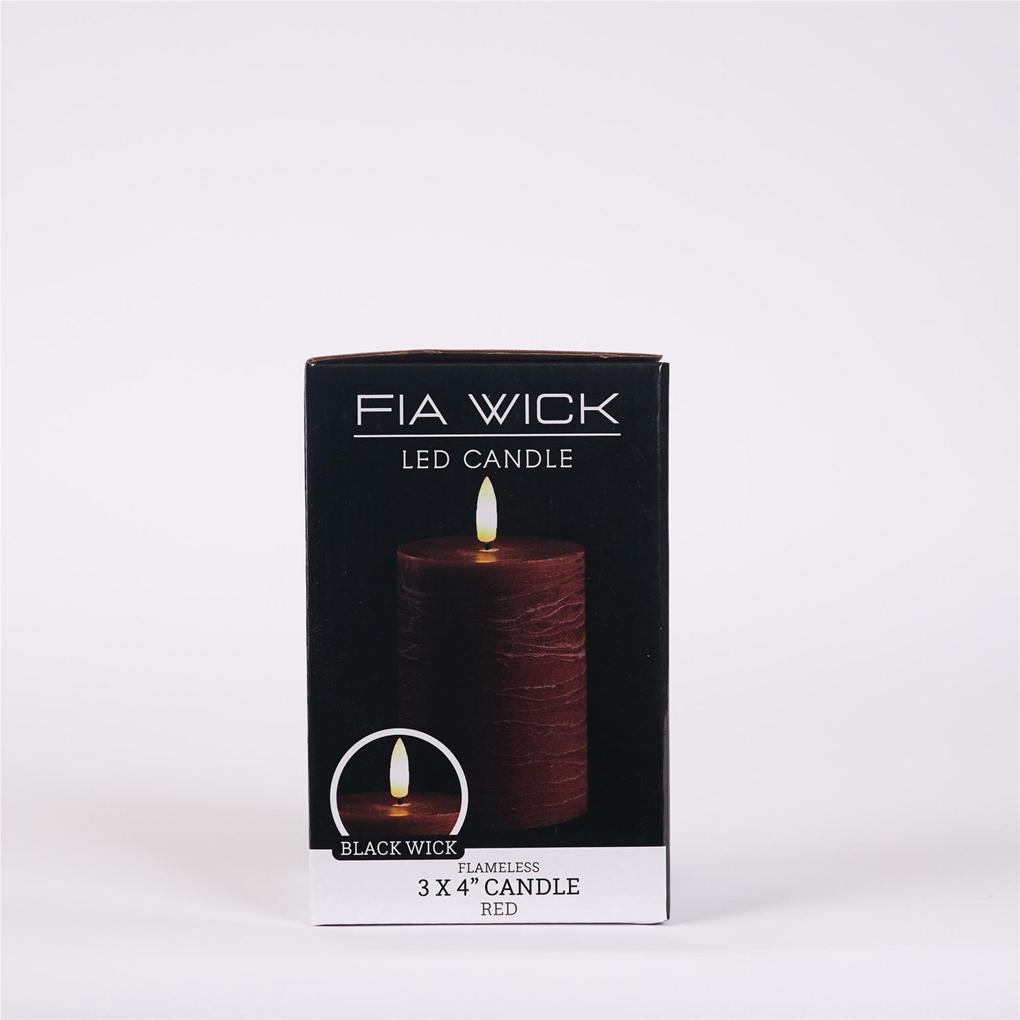 FIA Wick Red Pillar Candle (Set of 2)