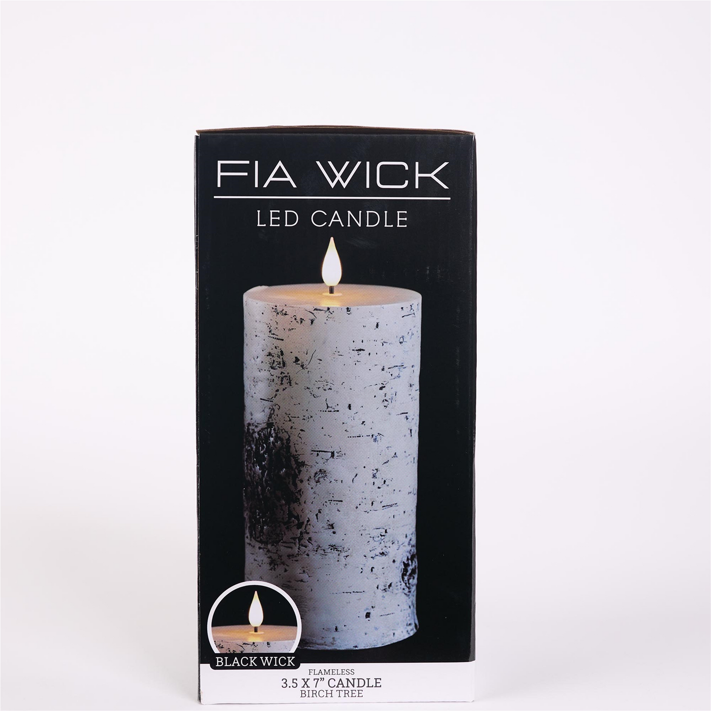 FIA Wick Birch Design Pillar Candle (Set of 2)