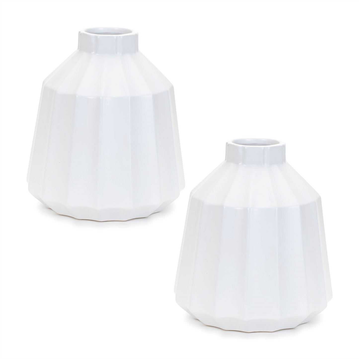 Ribbed Ceramic Vase (Set of 2)