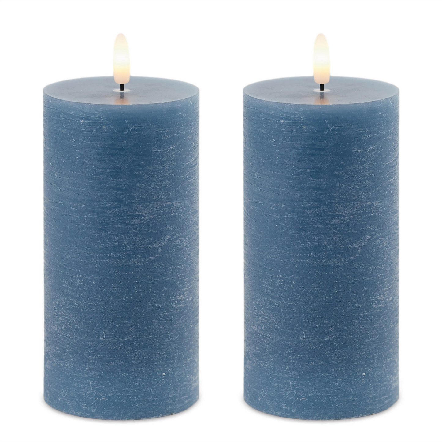 FIA Wick Blue Pillar Candle (Set of 2)