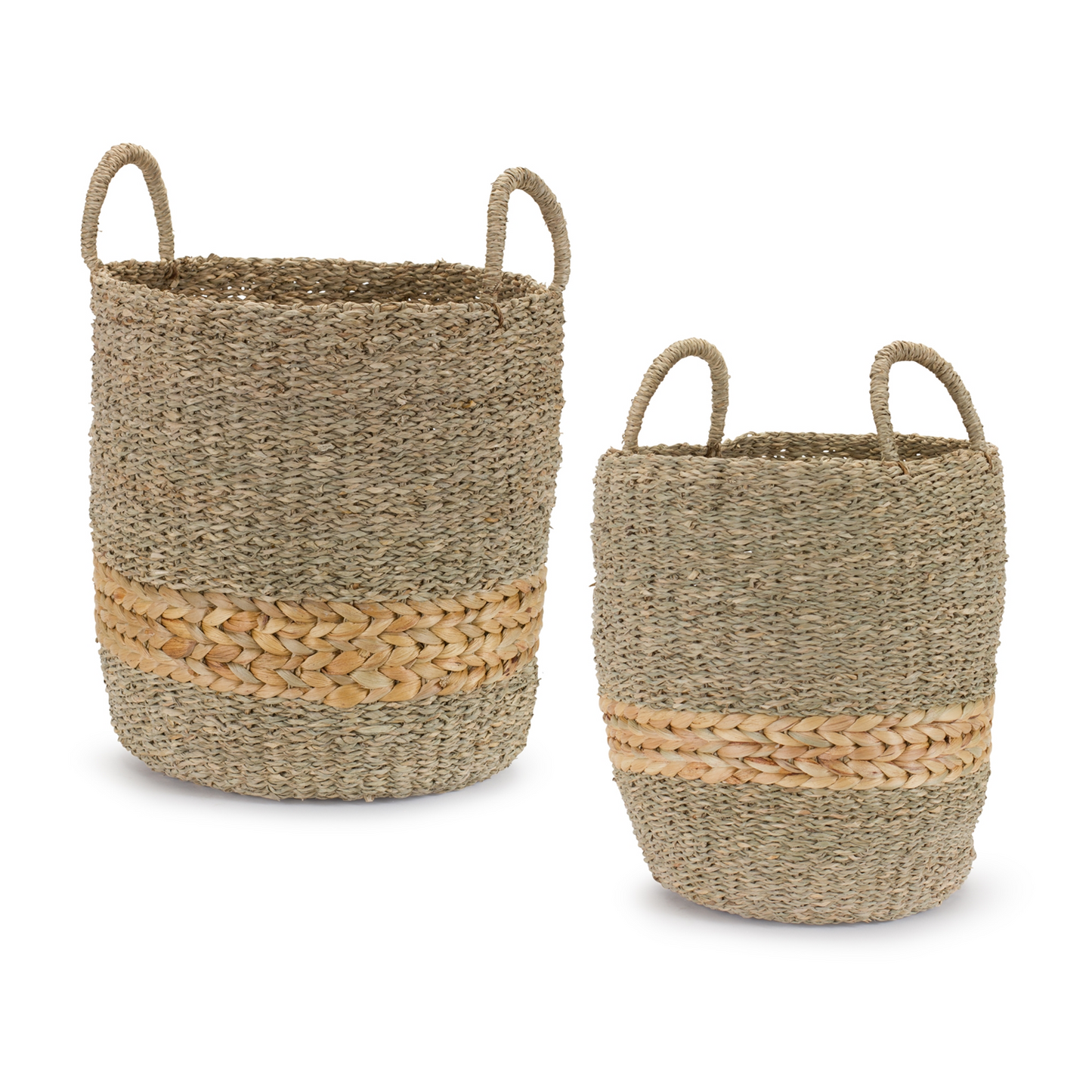 Basket (Set of 2) 12"D x 13"H, 14.5"D x 14.75"H Seagrass