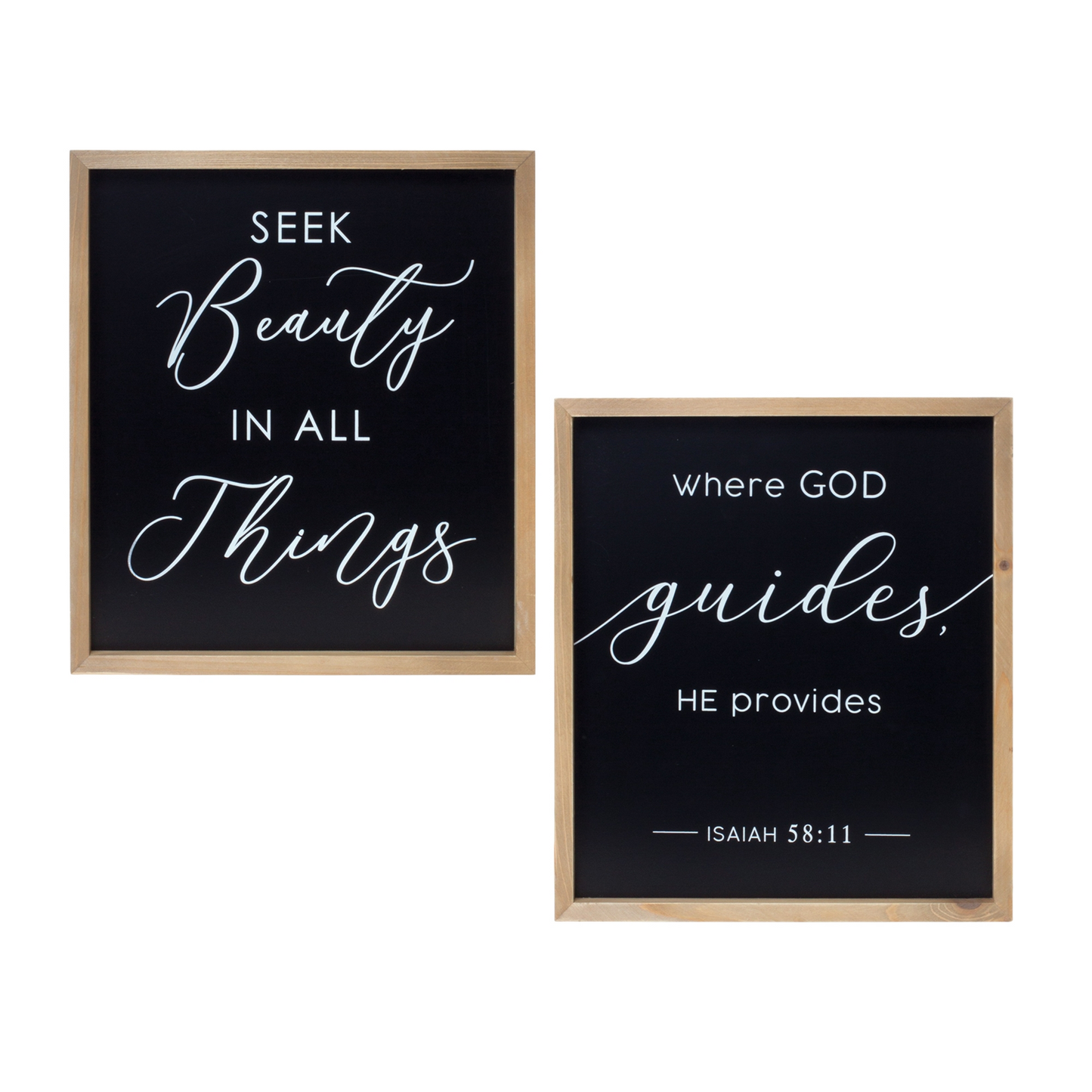 Framed Beauty and God Plaque (Set of 2)