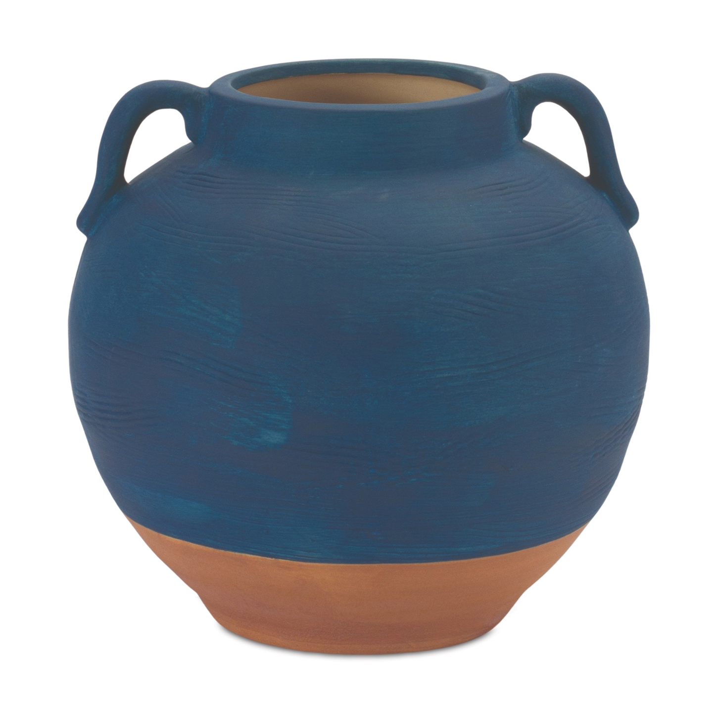 Ceramic Urn Vase with Terra Cotta Accent 7"H
