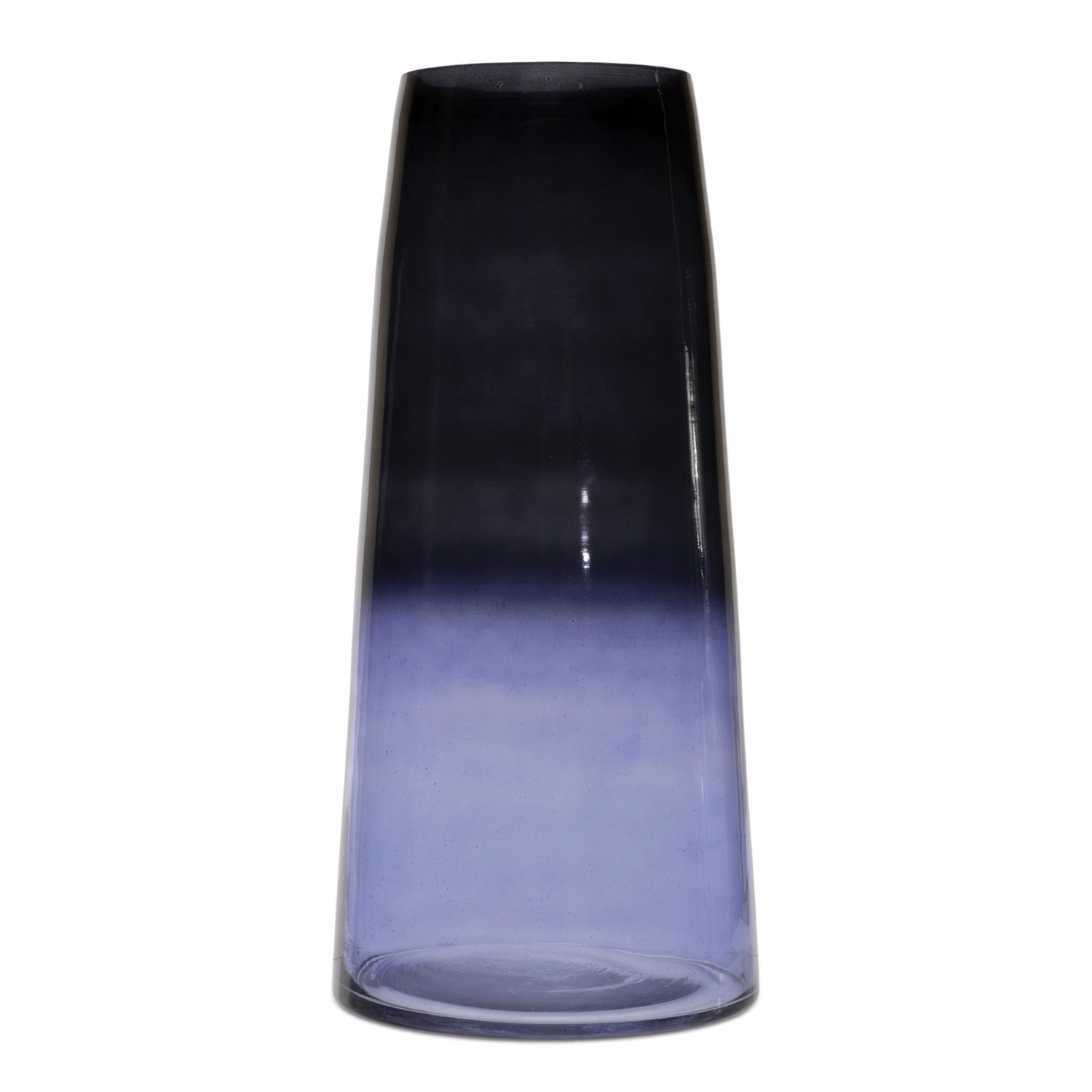 Blue Soda Lime Glass Vase 12.5"H