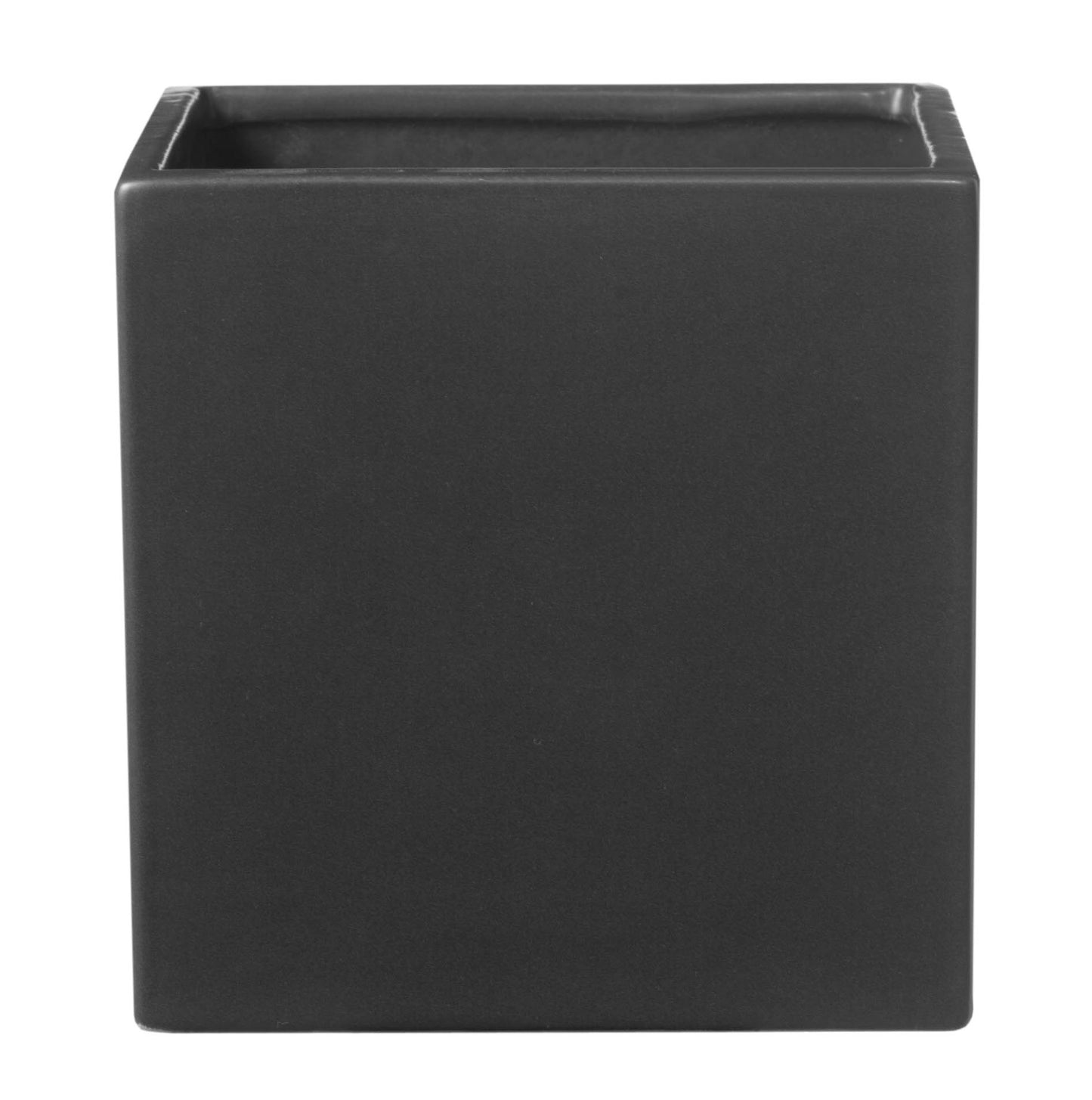 6.7" Matte Anthracite Ceramic Latina Pot