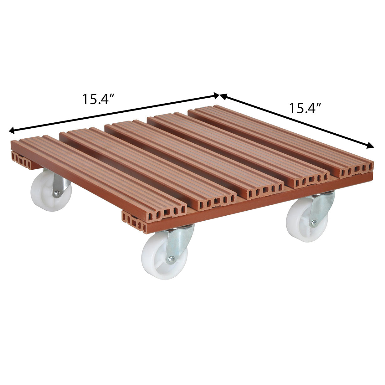 15.4" Terra Cotta Square WPC Plant Caddy