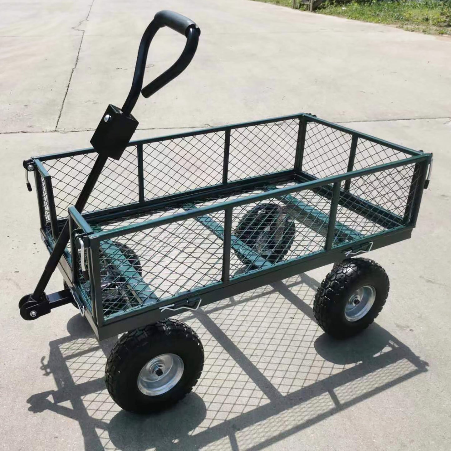 Small Steel Mesh Garden Wagon with Foam Wheels