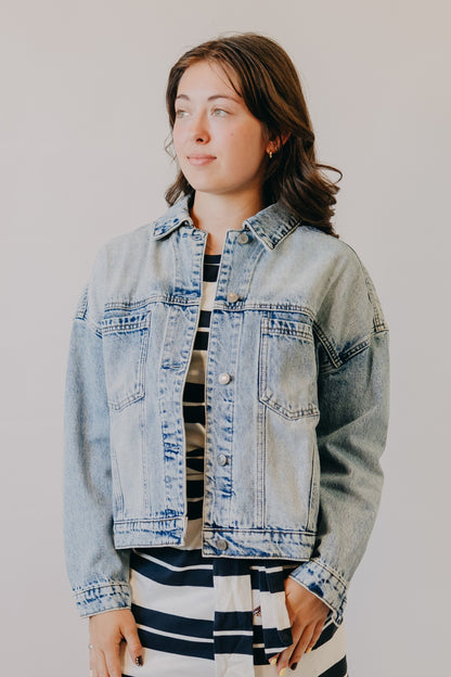 By Together | Fast Car Jean Jacket | Washed Denim