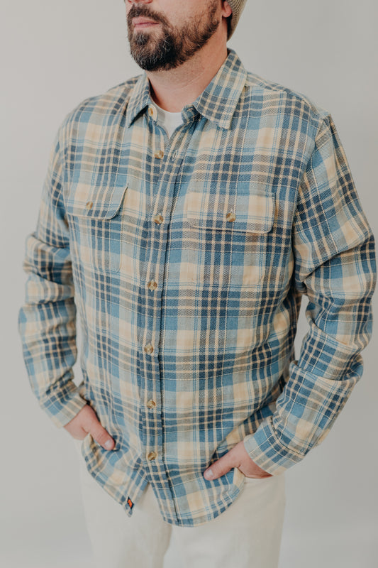 The Normal Brand | Mountain Overshirt | Vintage Blue Plaid