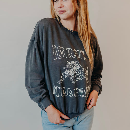 Z Supply | Varsity Sunday Sweatshirt | Black Sand