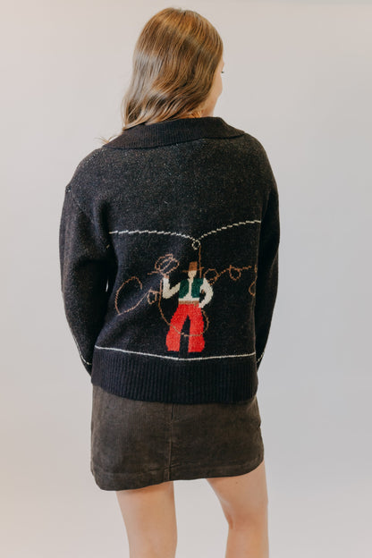 By Together | Rodeo Zip-Up Cardigan | Dark Chocolate Red