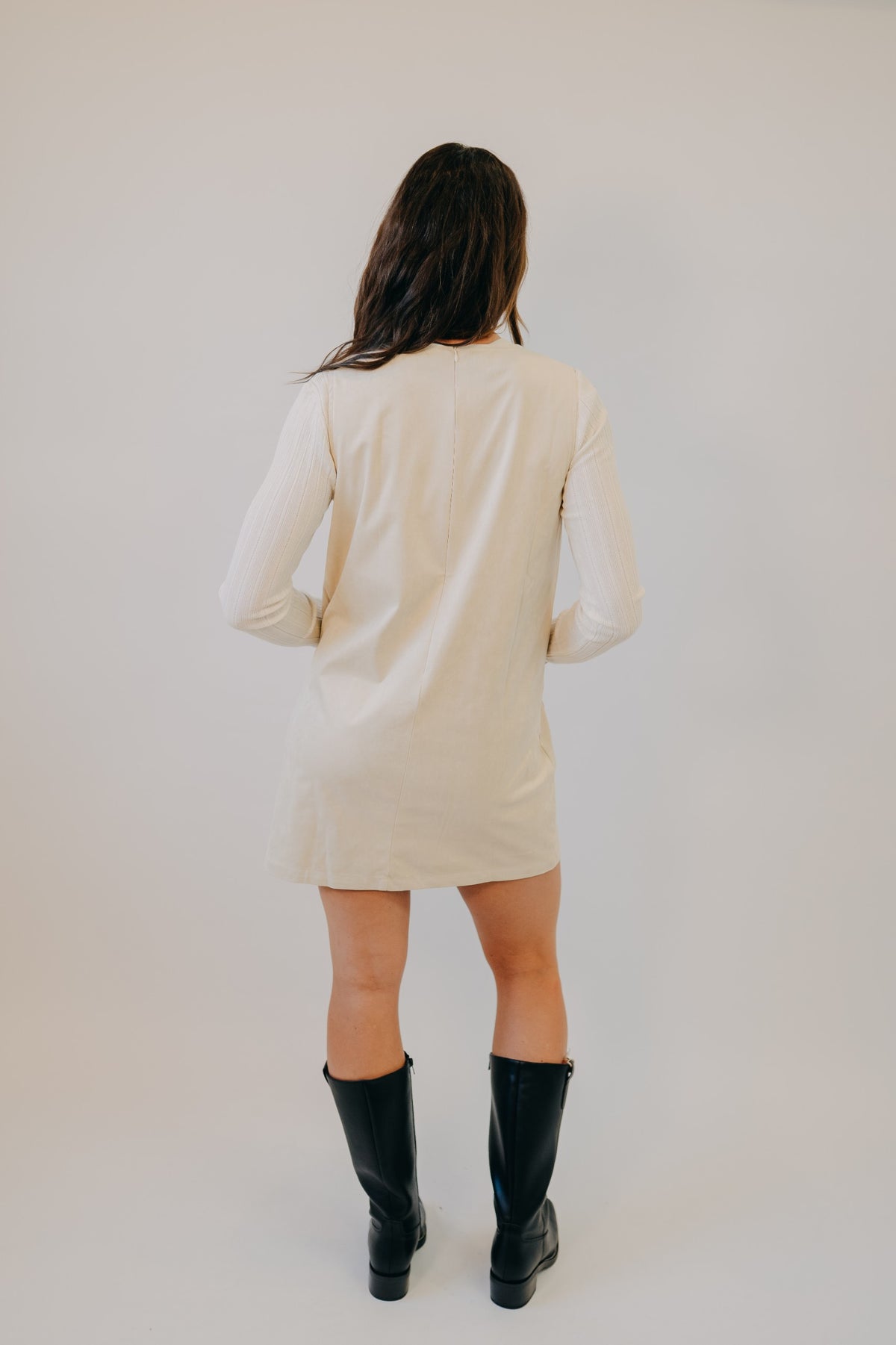 Wishlist | Suede V-Neck Mini Dress | Stone
