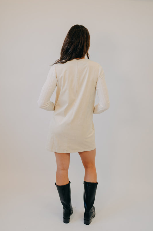 Wishlist | Suede V-Neck Mini Dress | Stone