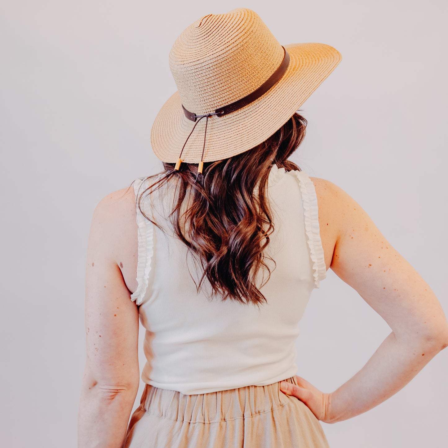 Doe & Rae | Ribbed Tank w/Ruffle Detail | Off White