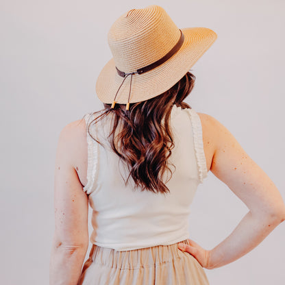 Doe & Rae | Ribbed Tank w/Ruffle Detail | Off White